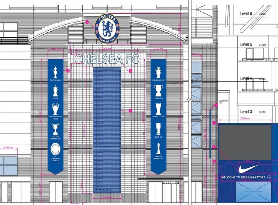 Bản phác thảo kế hoạch nâng cấp Stamford Bridge. Ảnh: Chelsea FC