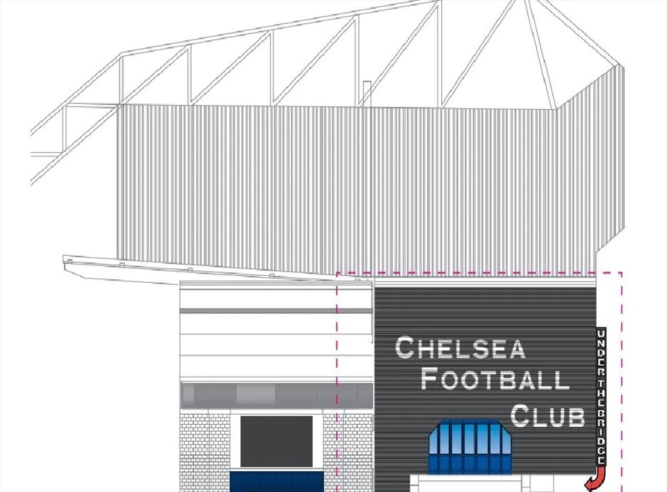 Bản phác thảo khán đài phía Đông Stamford Bridge. Ảnh: Chelsea FC