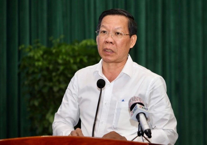 Chủ tịch UBND TPHCM Phan Văn Mãi phát biểu tại hội nghị. Ảnh: Nguyệt Nhi