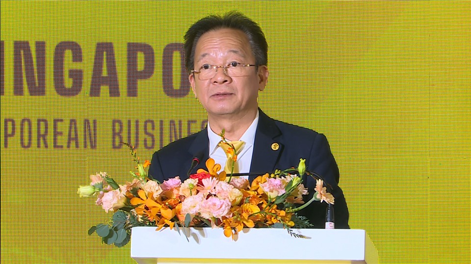 Ông Đỗ Quang Hiển, Chủ tịch Ủy ban chiến lược Tập đoàn T&T Group, Chủ tịch HĐQT Ngân hàng SHB phát biểu tại sự kiện.