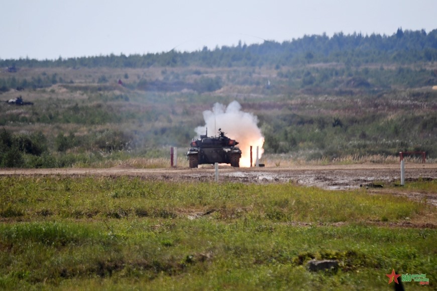 Tại Army Games 2022, ngay trong trận đầu ra quân, đội tuyển xe tăng Việt Nam đã hạ 4/5 mục tiêu. Ảnh: Quân đội Nhân dân