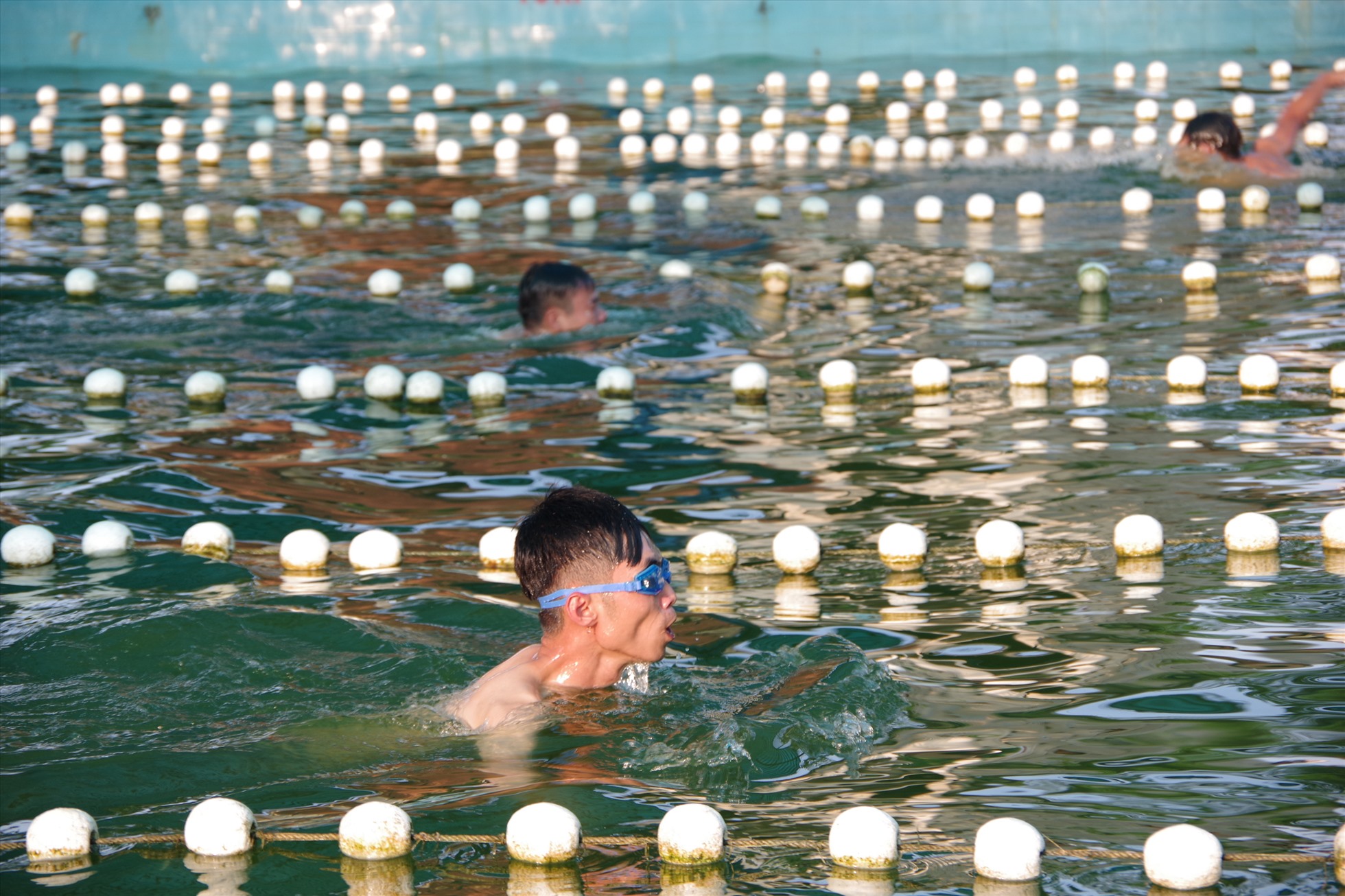 Hoạt động huấn luyện bơi của các đơn vị.