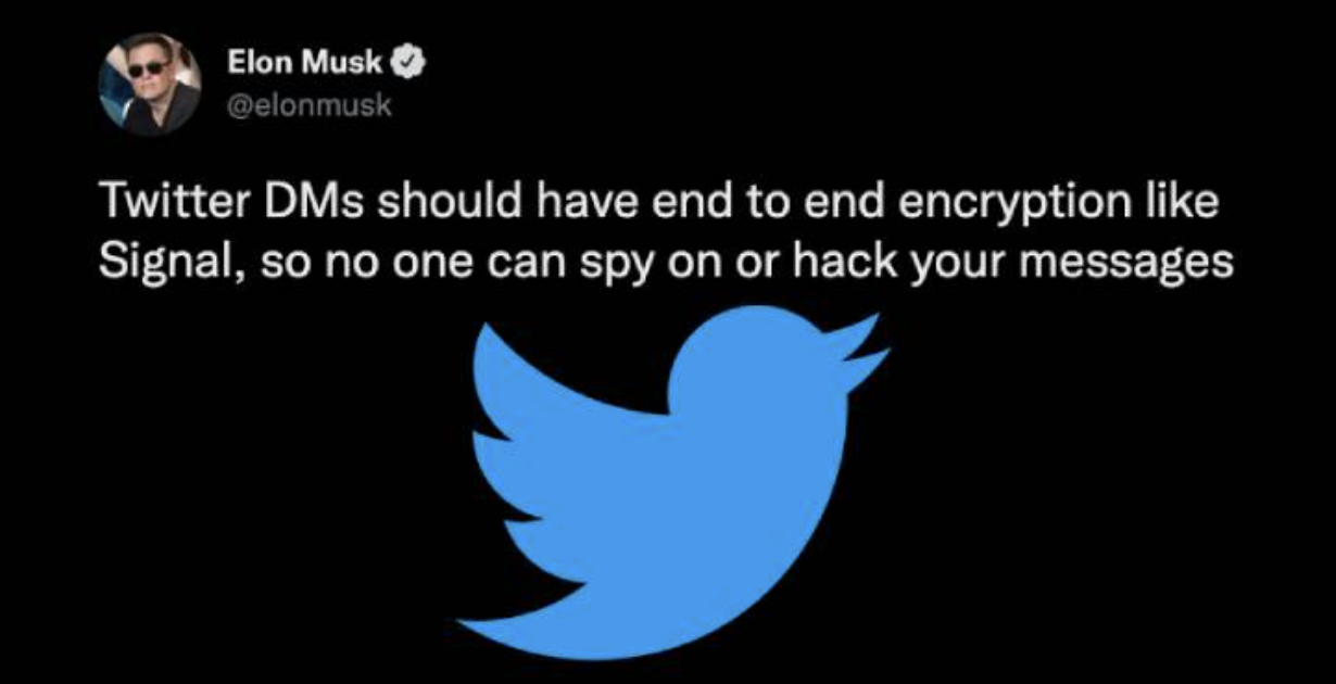 Elon Musk muốn mã hóa end-to-end cho Twitter DM. Ảnh chụp màn hình