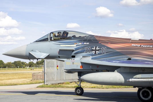 Chiến đấu cơ Eurofighter của Đức tại căn cứ không quân Neuburg. Ảnh: Daniel Karmann