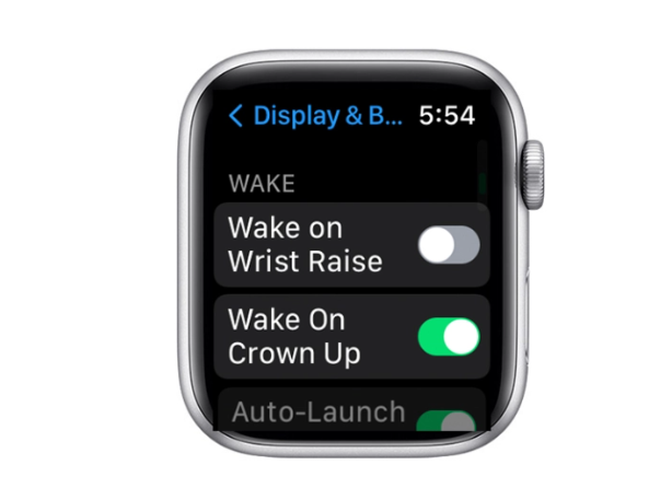 Apple Watch vẫn sáng nếu người dùng di chuyển cổ tay. Ảnh chụp màn hình