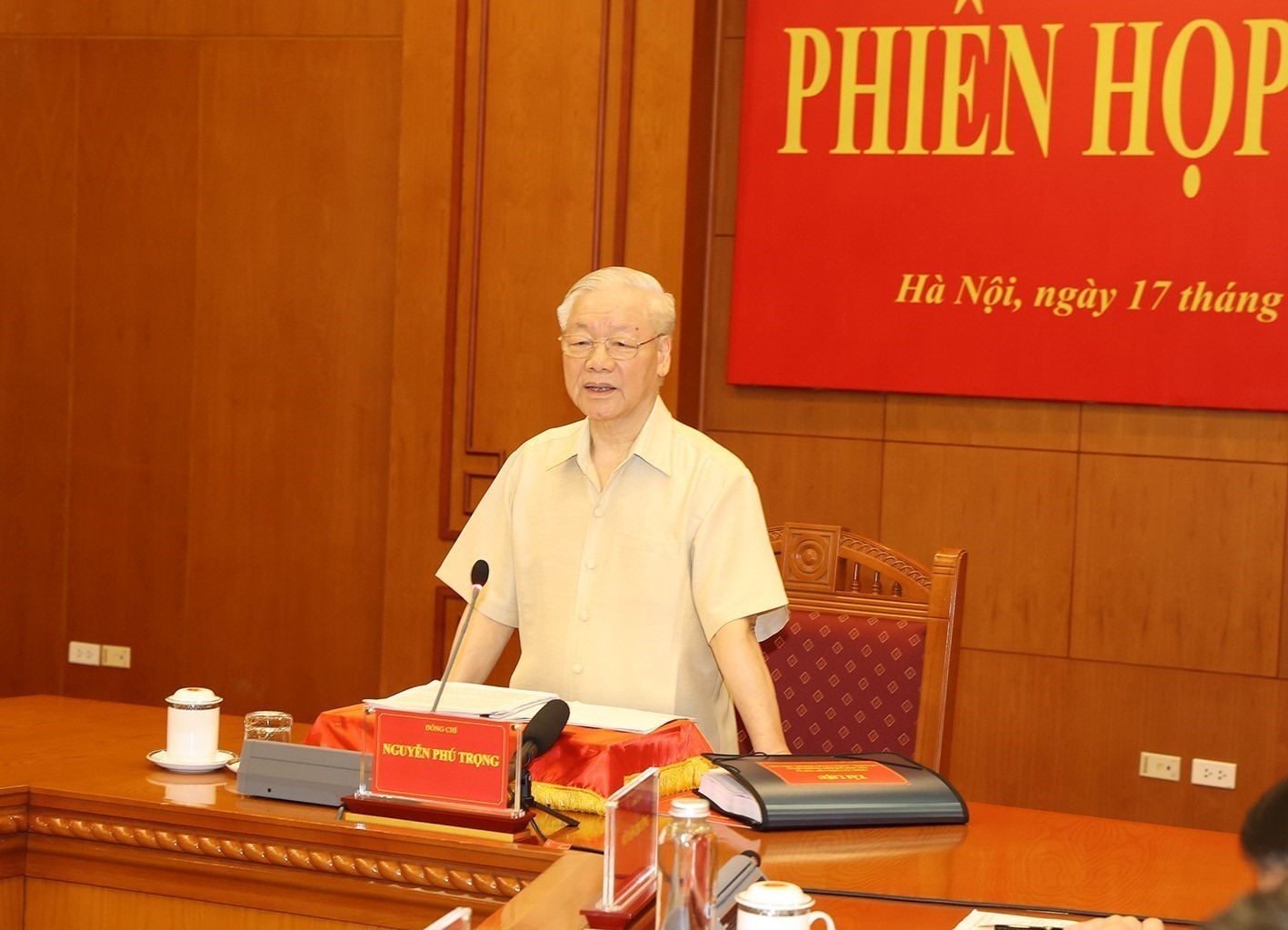 Tổng Bí thư Nguyễn Phú Trọng phát biểu chỉ đạo tại phiên họp. Ảnh: Phương Hoa/TTXVN