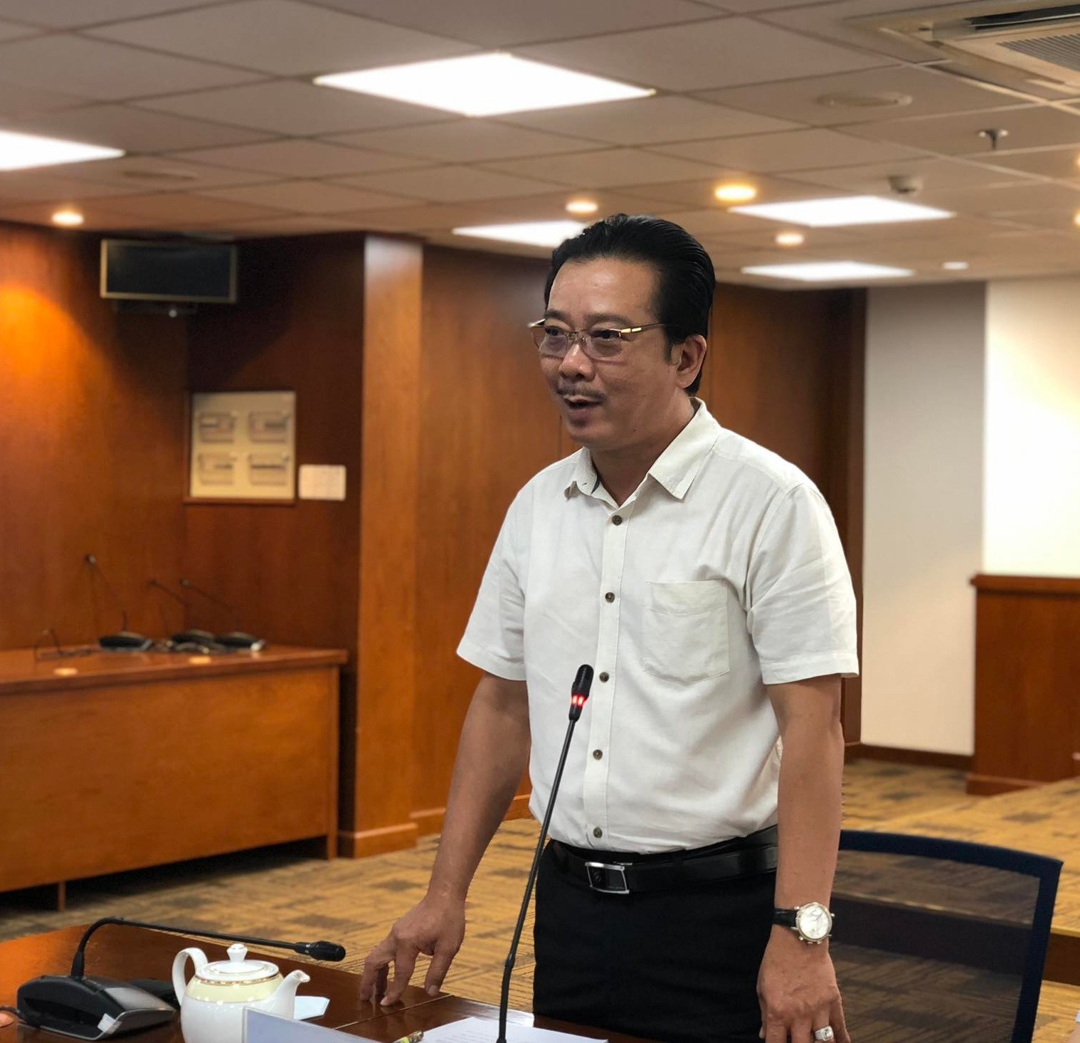 Ông Võ Trọng Nam, Phó Giám đốc Sở VH-TT TPHCM phát biểu tại họp báo. Ảnh: Di.