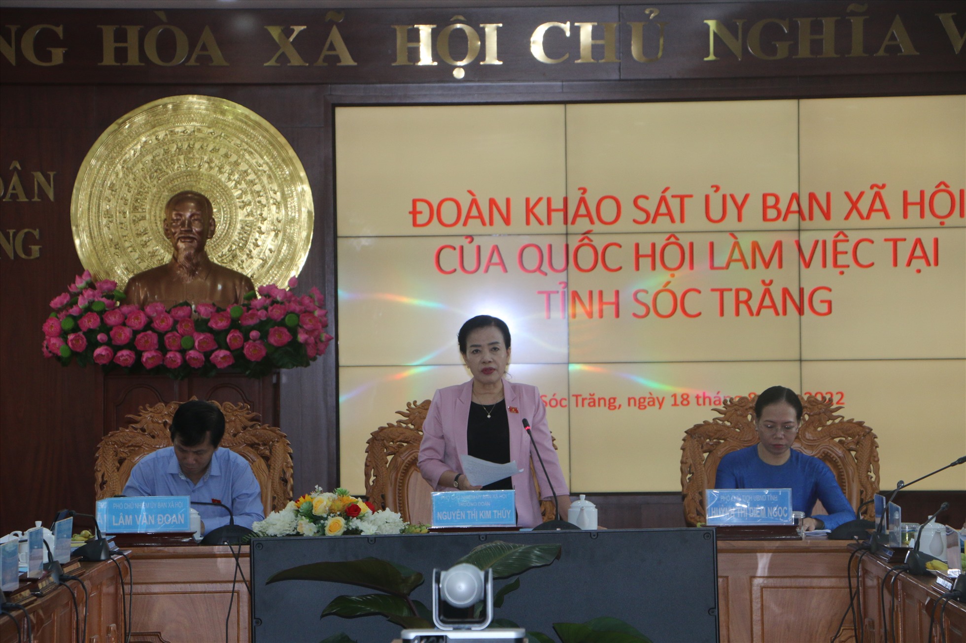 Phó Chủ nhiệm Ủy ban Xã hội của Quốc hội Nguyễn Thị Kim Thúy phát biểu chỉ đạo