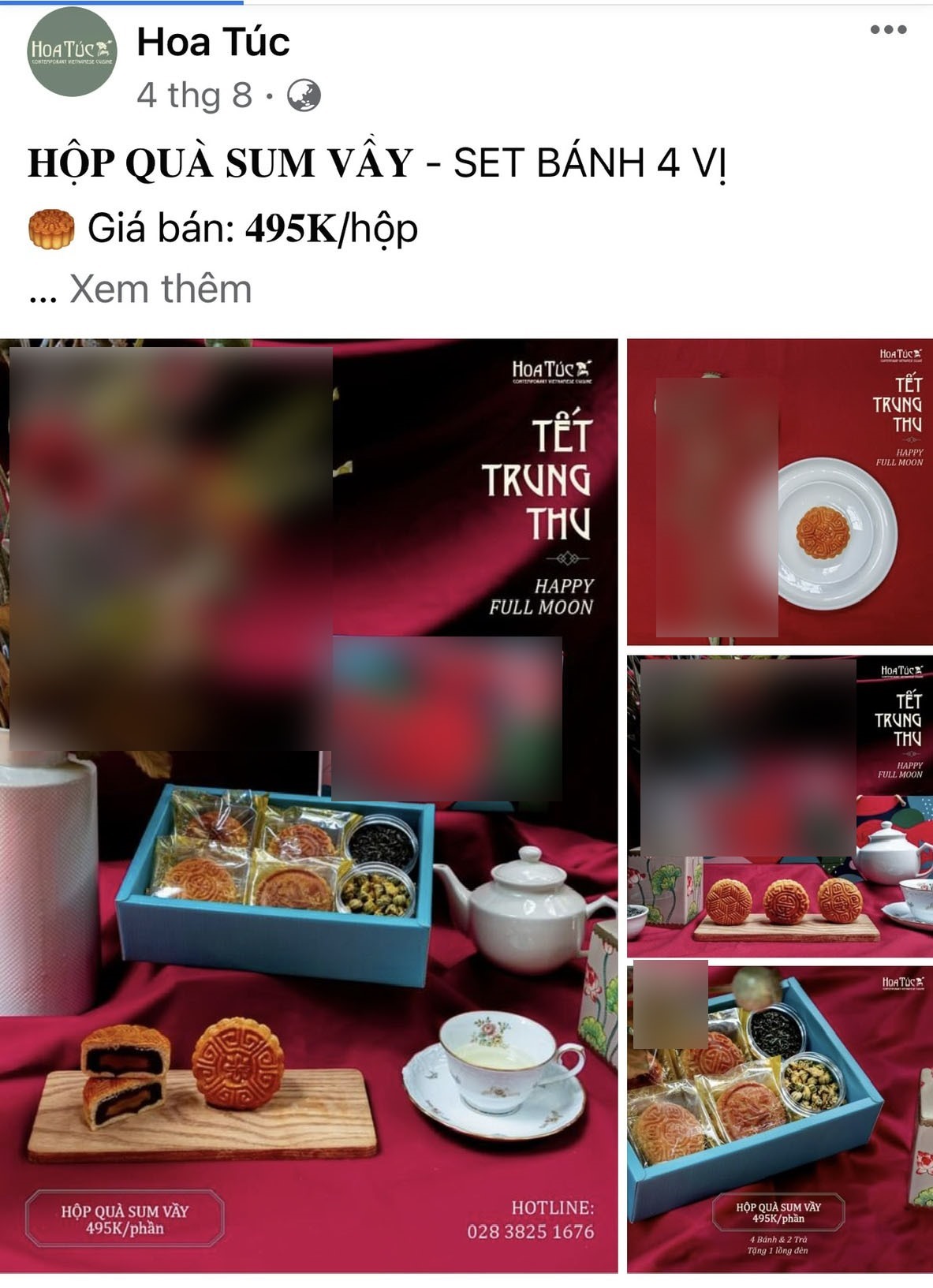 Hình ảnh quảng cáo bánh Trung thu có hoa anh túc được đăng lên mạng xã hội. Ảnh chụp màn hình