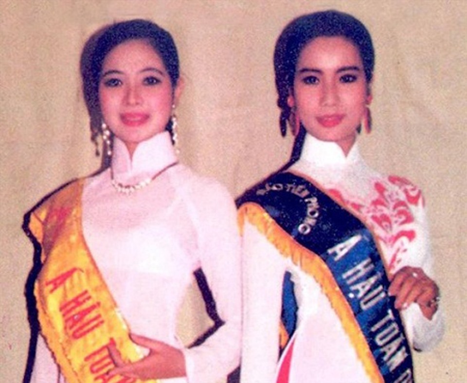 Diễn viên Trịnh Kim Chi (bên trái) là Á hậu 2 Hoa hậu Việt Nam 1994. Ảnh: CMH