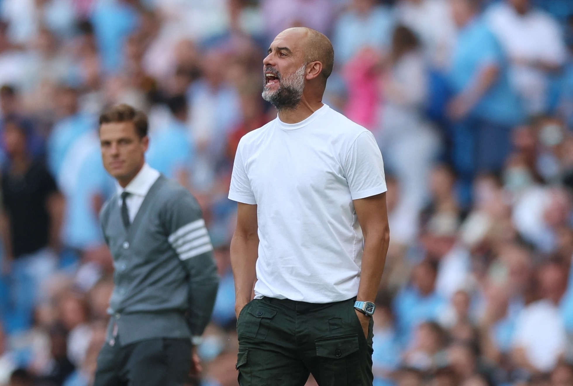 Pep đang làm mới Man City từng bước một. Ảnh: AFP