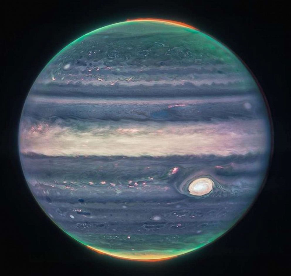 Cận cảnh sao Mộc trong bức ảnh do kính James Webb chụp. Ảnh: NASA
