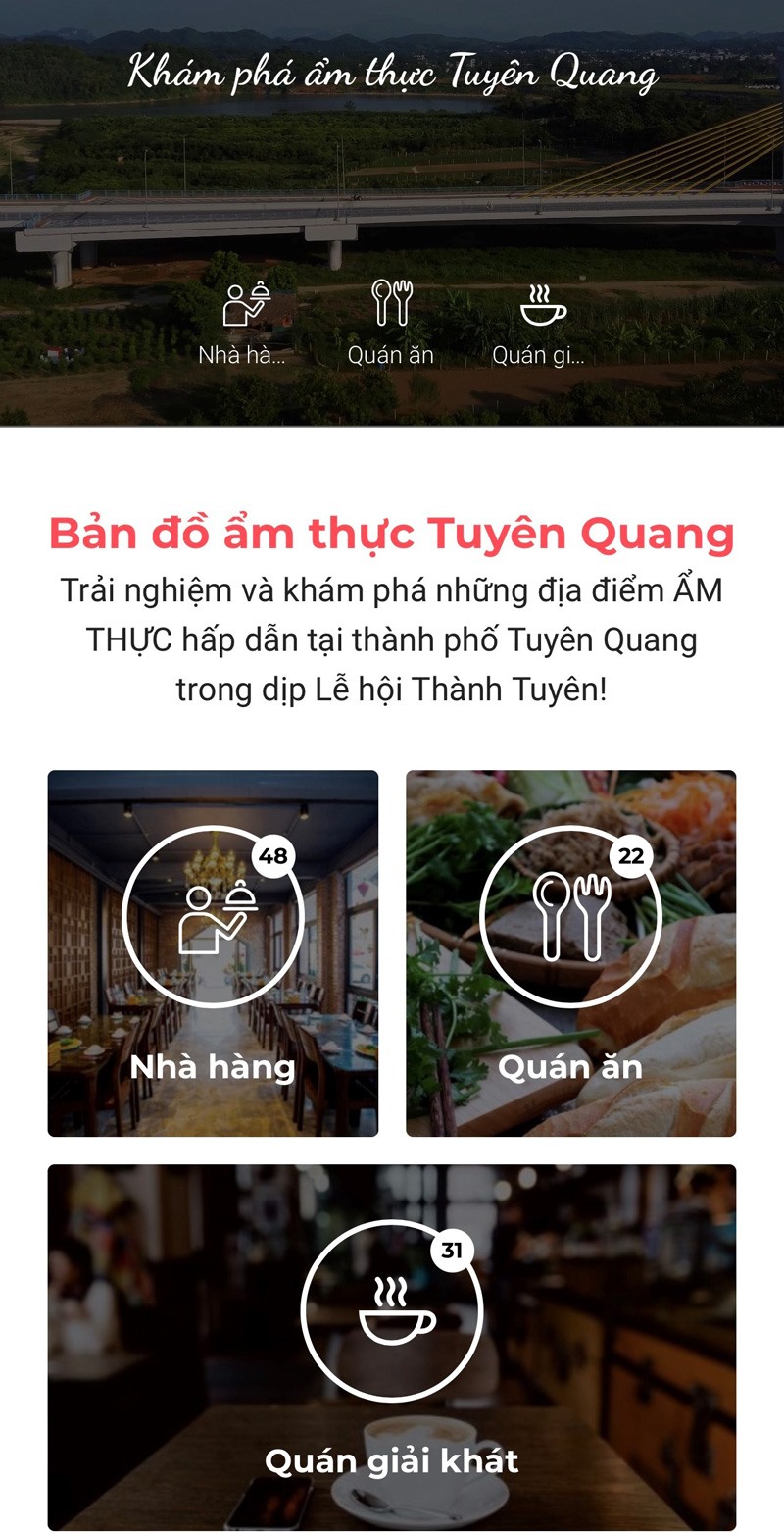 Website giúp ích cho du khách tìm kiếm địa điểm ăn uống chất lượng, nhanh chóng khi du lịch tại đây. Ảnh: Tổng cục du lịch.