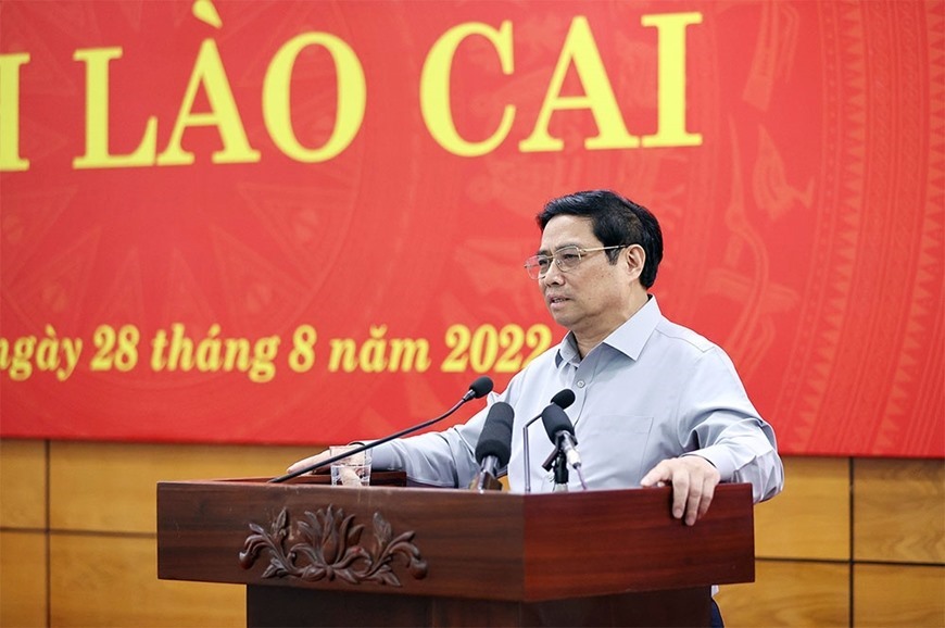 Thủ tướng Chính phủ Phạm Minh Chính phát biểu tại buổi làm việc. Ảnh: Dương Giang