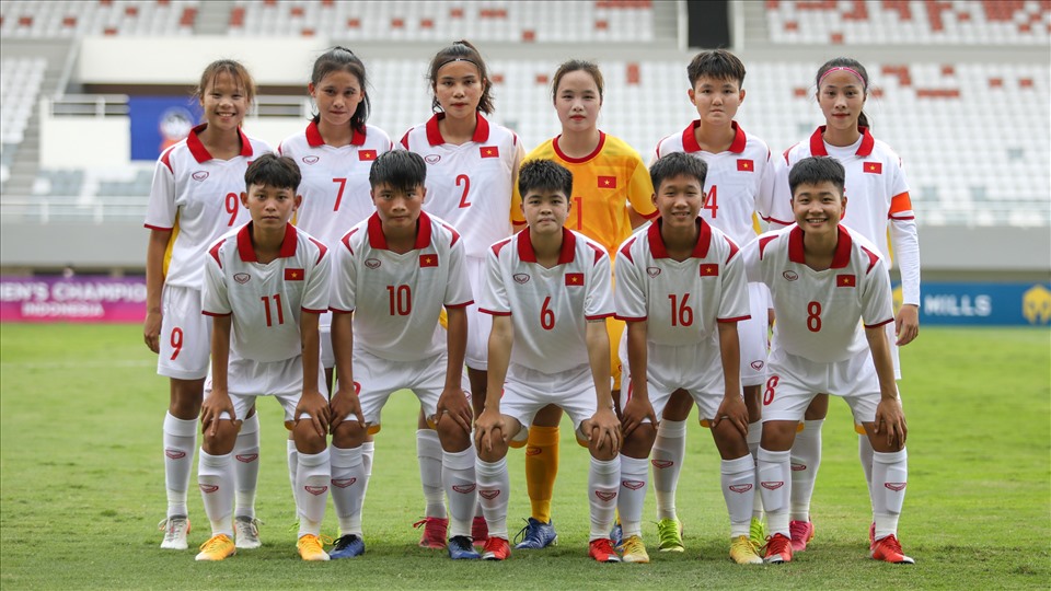U18 nữ Việt Nam đang sở hữu nhiều cầu thủ có triển vọng như Bảo Trâm, Hải Yến, Minh Chuyên, Nhật Lan... Ảnh: VFF