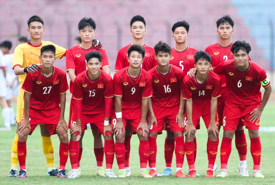 U16 Việt Nam bước vào loạt trận thứ 2 với tâm lý buộc phải thắng trước U16 Philippines để nắm quyền tự quyết tại bảng A giải vô địch U16 Đông Nam Á 2022. Ảnh: VFF