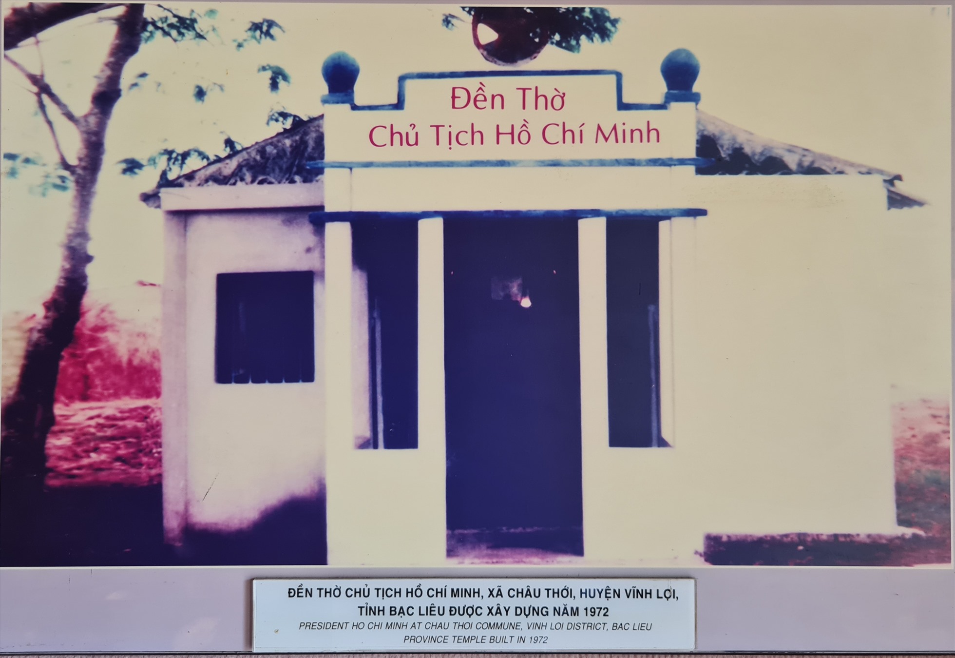 Đền thờ Bác Hồ khi mới xây dựng vào năm 1972. Ảnh: tư liệu