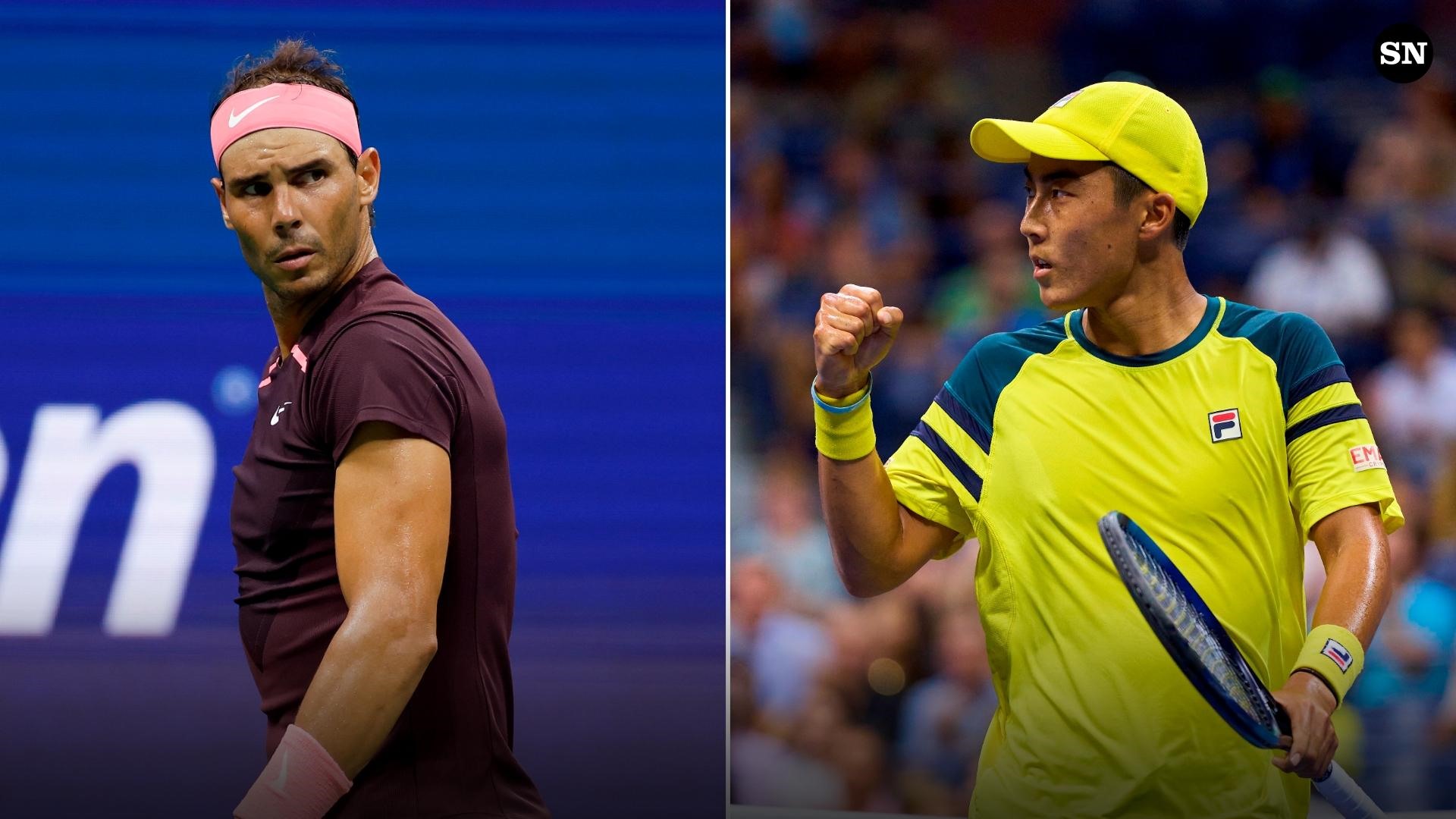 Rinky Hijikata khiến Rafael Nadal có trận đấu ra quân vất vả tại US Open 2022. Ảnh: Sporting News