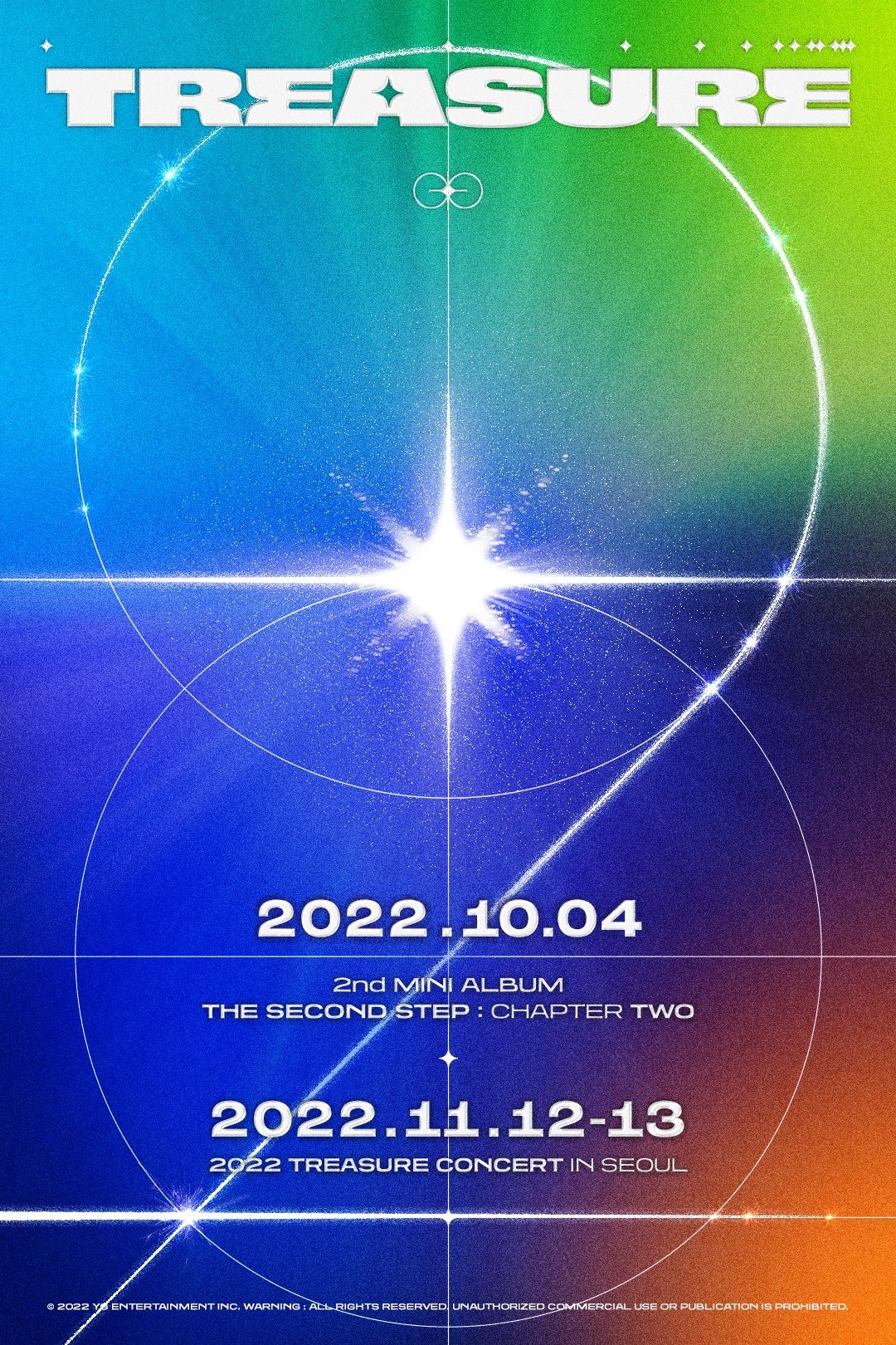 Poster được YG đăng tải với thông báo lịch trình comeback và concert của TREASURE trong tháng 10,11. Ảnh: SOOMPI