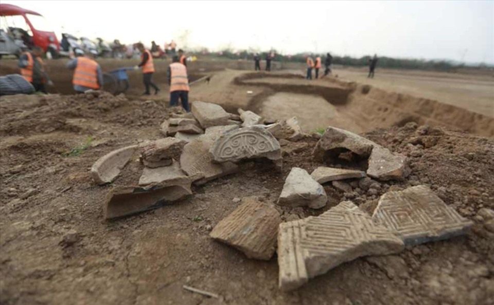 Những tàn tích còn lại của kinh đô Hàm Dương của nhà Tần được tìm thấy. Ảnh: Weibo