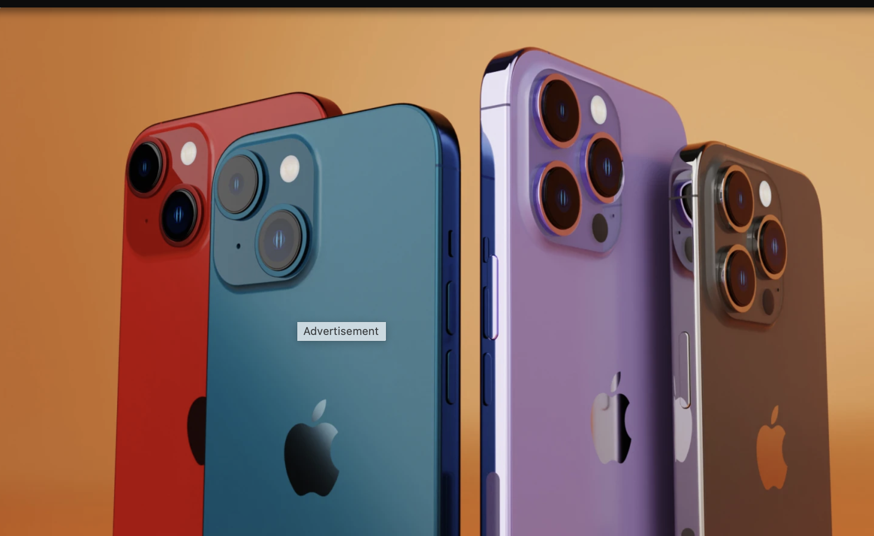 Một loạt màu mới dự kiến sẽ ra mắt trên iPhone 14 và ịPhone 14 Pro. Ảnh chụp màn hình
