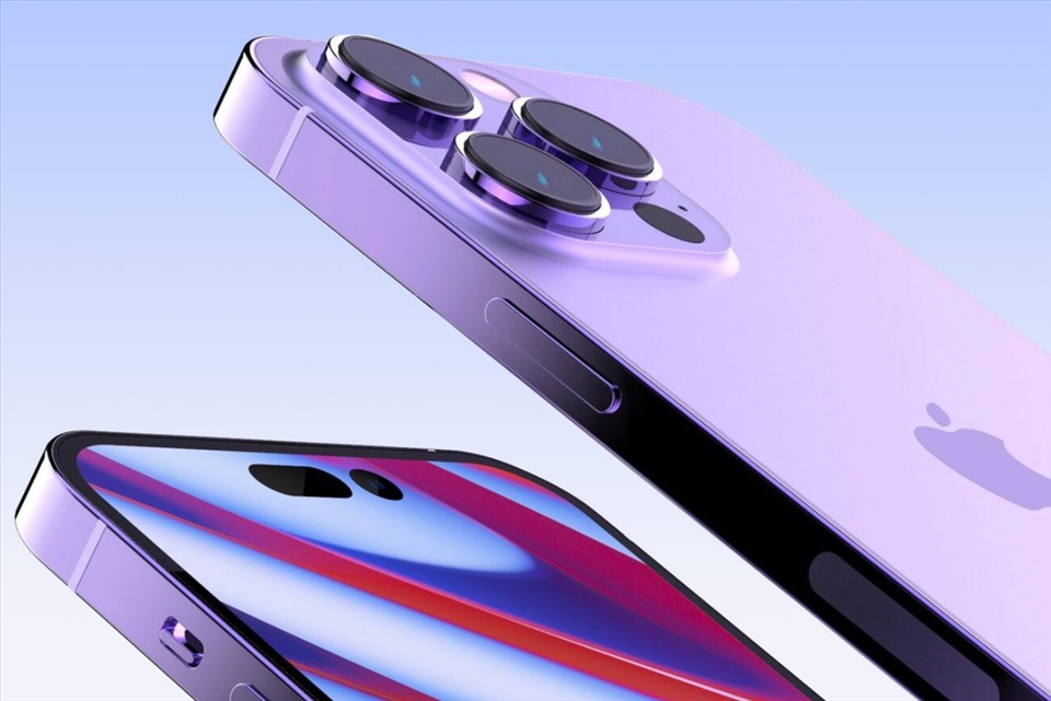 Lộ hình ảnh iPhone 14 Pro Max với màu tím độc - lạ. Ảnh chụp màn hình.