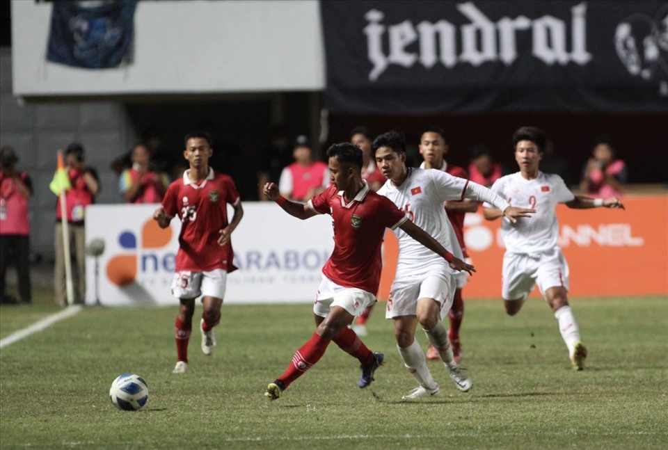 U16 Indonesia giành chiến thắng chung cuộc 2-1 trước U16 Việt Nam. Ảnh: VFF