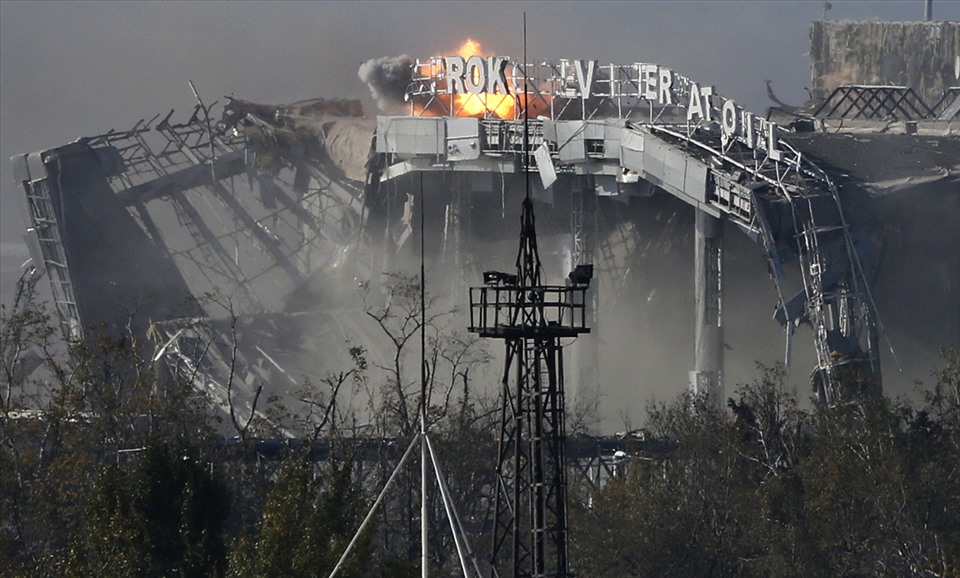 Chiến sự ác liệt ở Donetsk, Ukraina. Ảnh: AFP