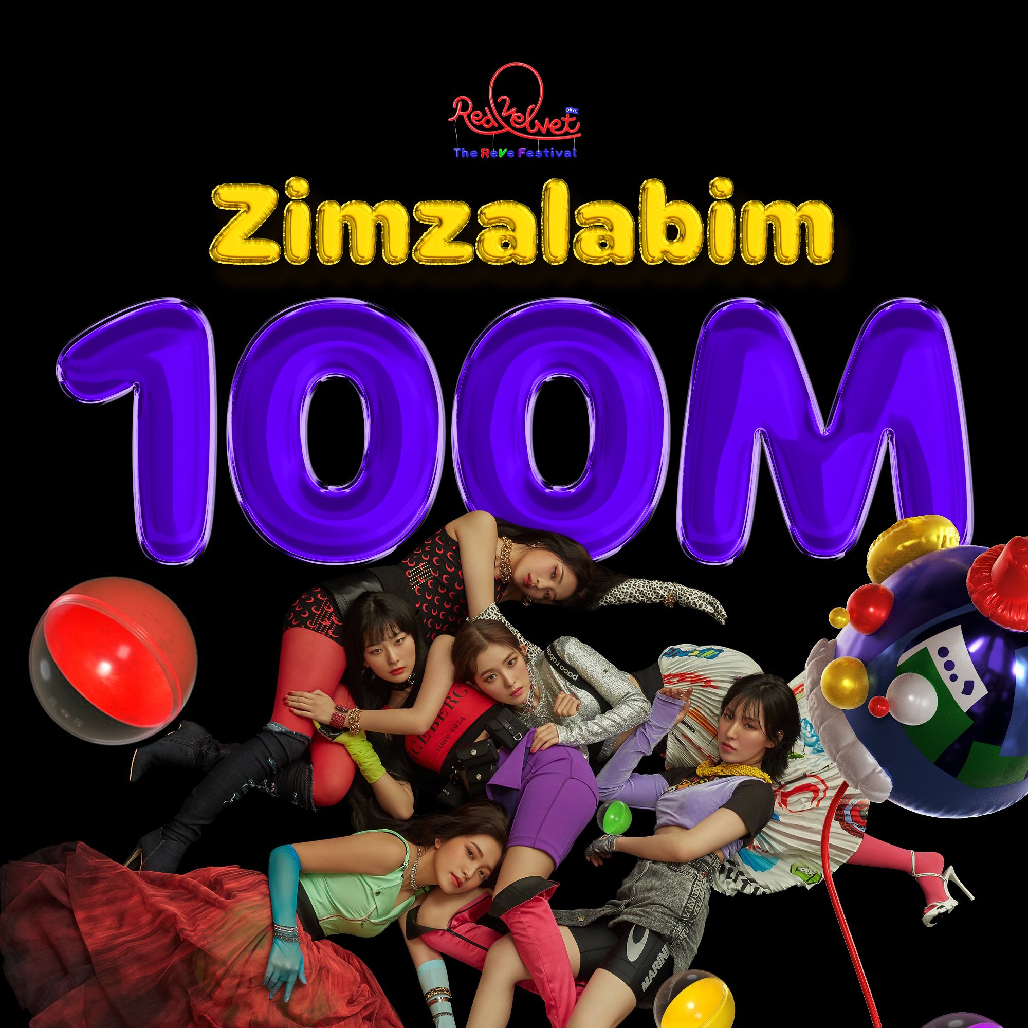 Poster chúc mừng MV “Zimzalabim” của Red Velvet đạt mốc 100 triệu lượt xem. Ảnh: @RVsmtown