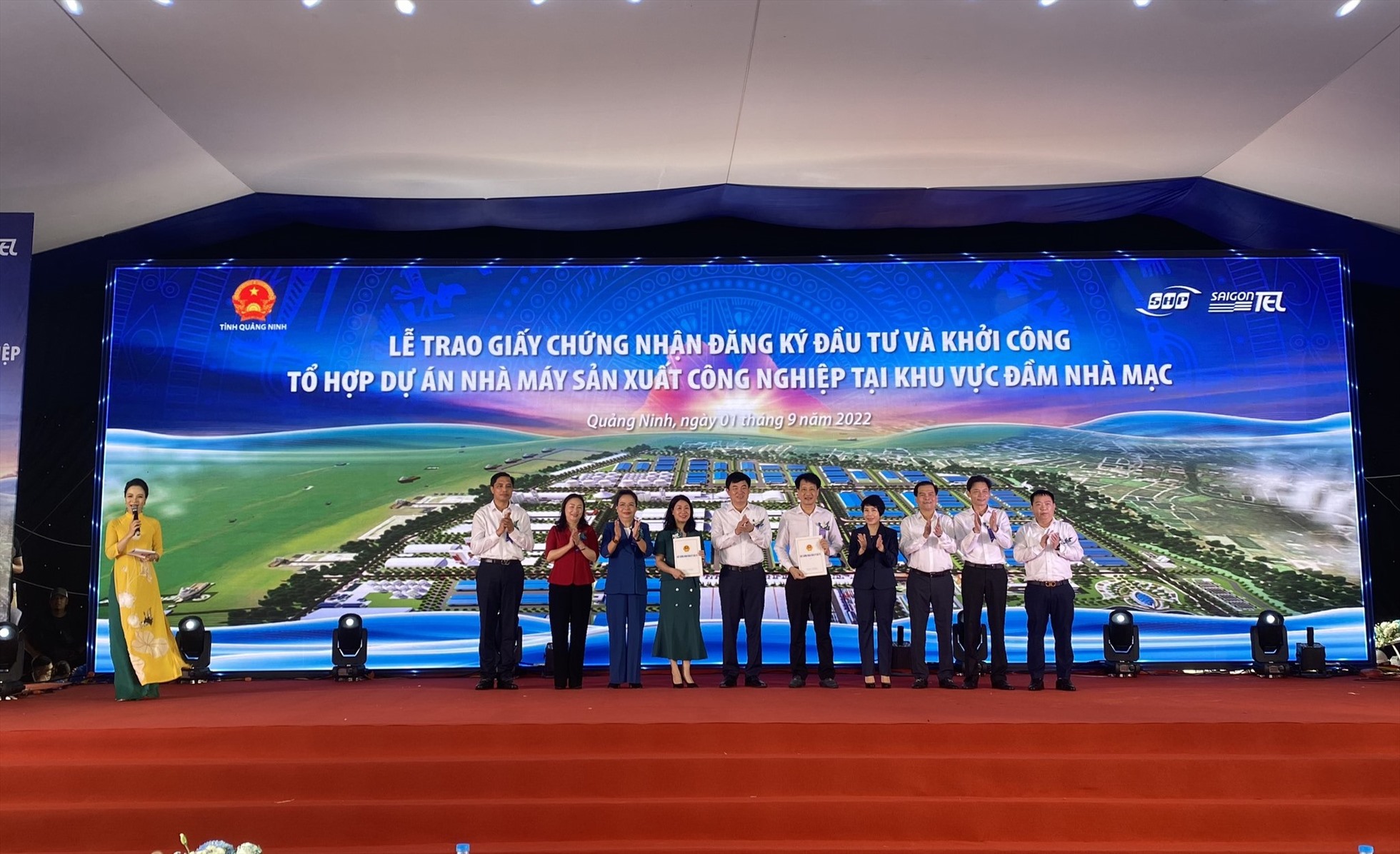 Tỉnh Quảng Ninh cấp giấy chứng nhận đầu tư cho  dự an Nhà máy phụ tùng động cơ máy nông nghiệp tại Đàm Nhà Mạc, thị xã Quảng Yên  với tổng vốn đầu tư 1.248,76 tỷ đồng . Ảnh: T.N.D