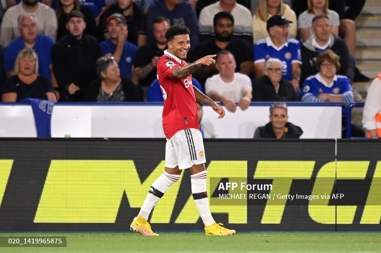 Sancho tỏa sáng mở điểm cho Man United. Ảnh: AFP