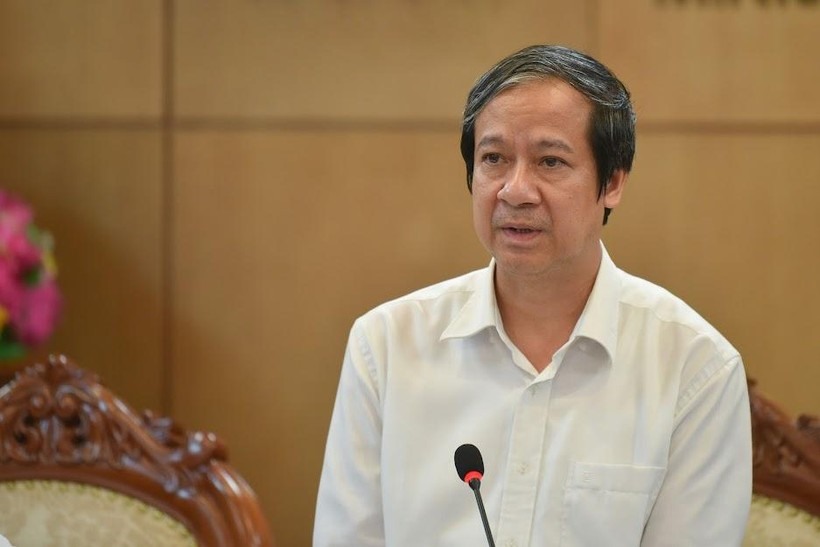 Bộ trưởng Bộ GDĐT Nguyễn Kim Sơn phát biểu tại Hội nghị. Ảnh: Thế Đại.