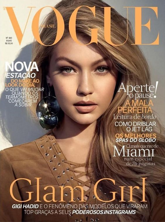 Gigi Hadid từng góp mặt trên trăm tờ tạp chí thời trang hàng đầu như Vogue, Harper's Bazzar, Elle, Dazed... Ảnh: twitter