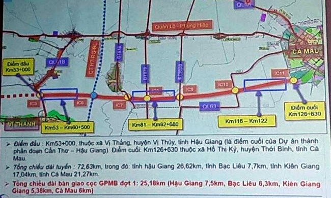 Chi tiết đường cao tốc Cần Thơ - Cà Mau hợp phần Hậu Giang - Cà Mau. Ảnh: Nhật Hồ