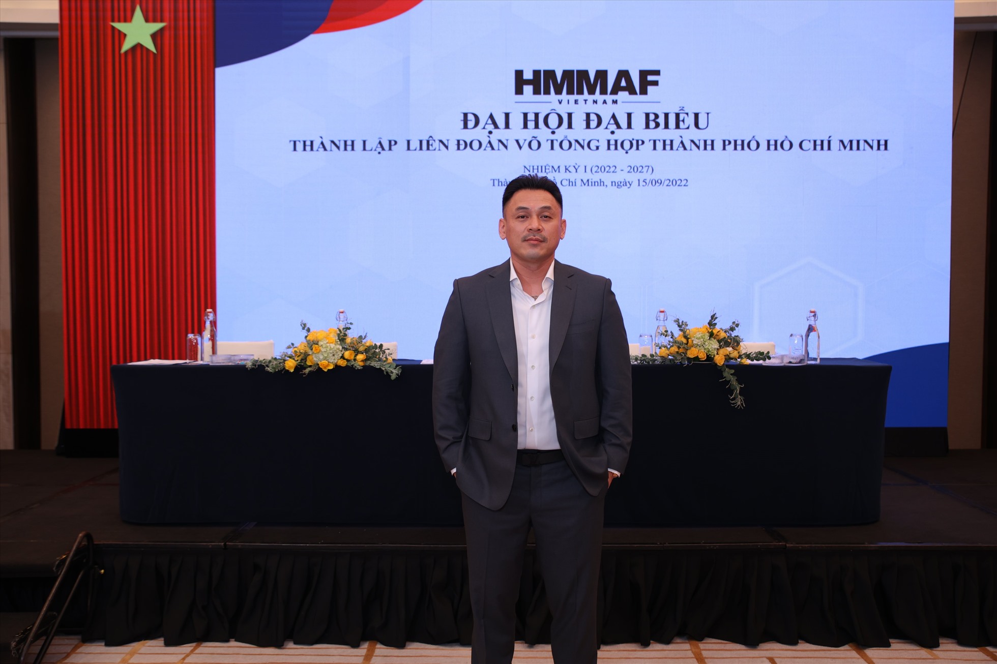 Ông Lưu Tú Bảo được bầu làm Chủ tịch Liên đoàn MMA TPHCM nhiệm kỳ I. Ảnh: T.H