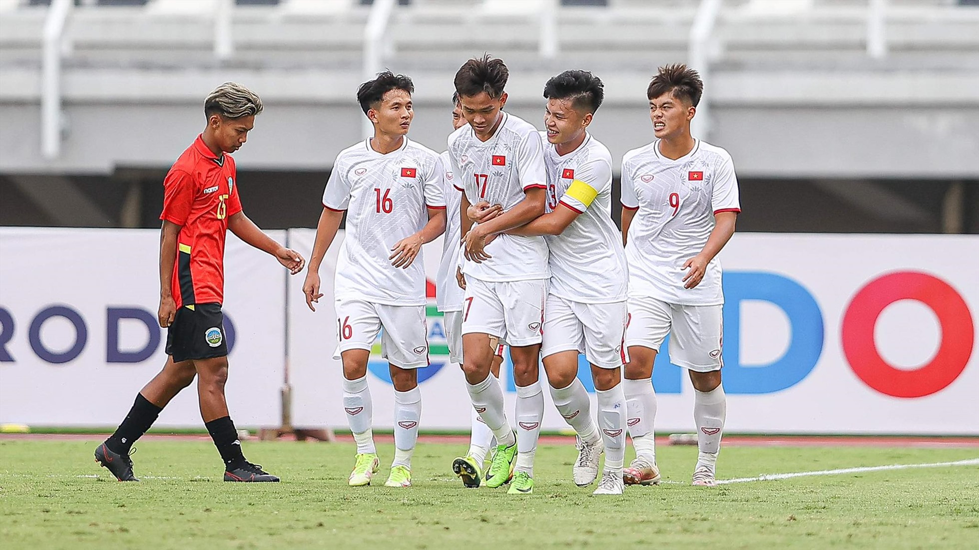 U20 Việt Nam tiếp tục dẫn đầu bảng F sau chiến thắng trước U20 Timor Leste. Ảnh: AFC