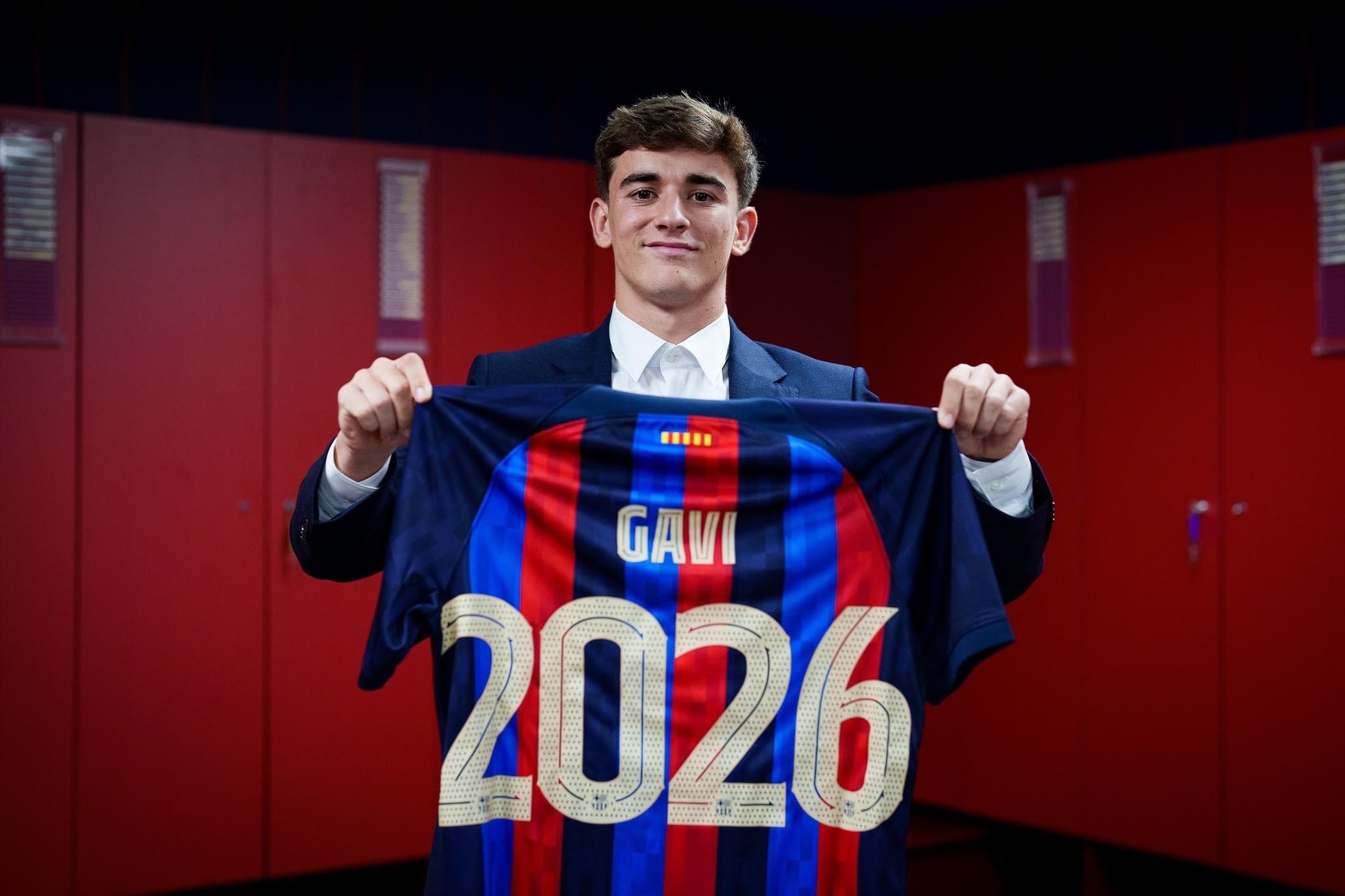 Gavi gia hạn với Barcelona đến năm 2026. Ảnh: AFP
