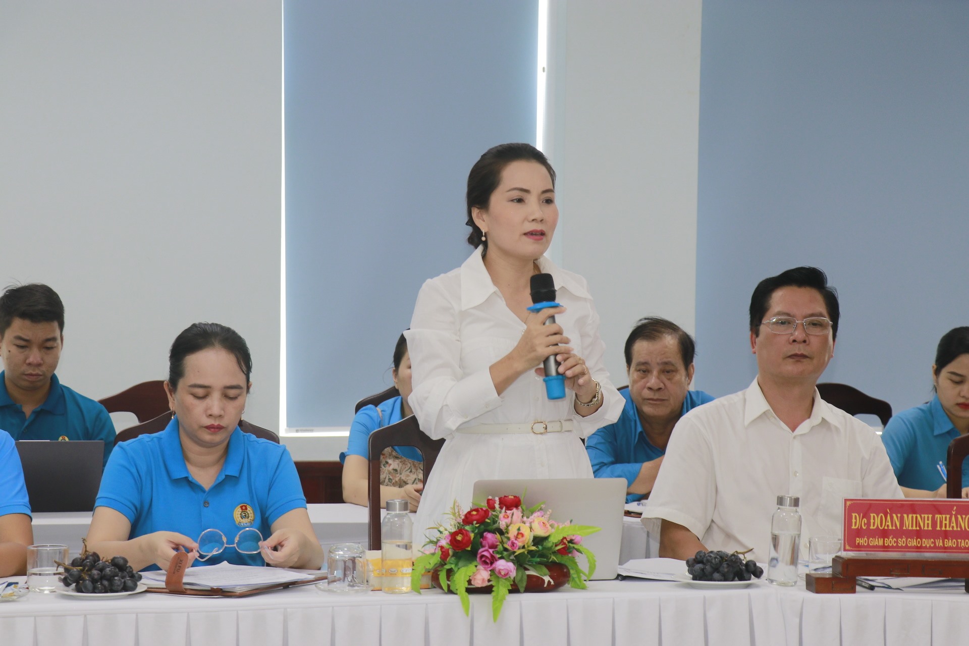 Bà Trần Thị Thúy Phương - Phó Trưởng phòng Mầm non - Sở GD&ĐT Thừa Thiên Huế phát biểu tại hội nghị.