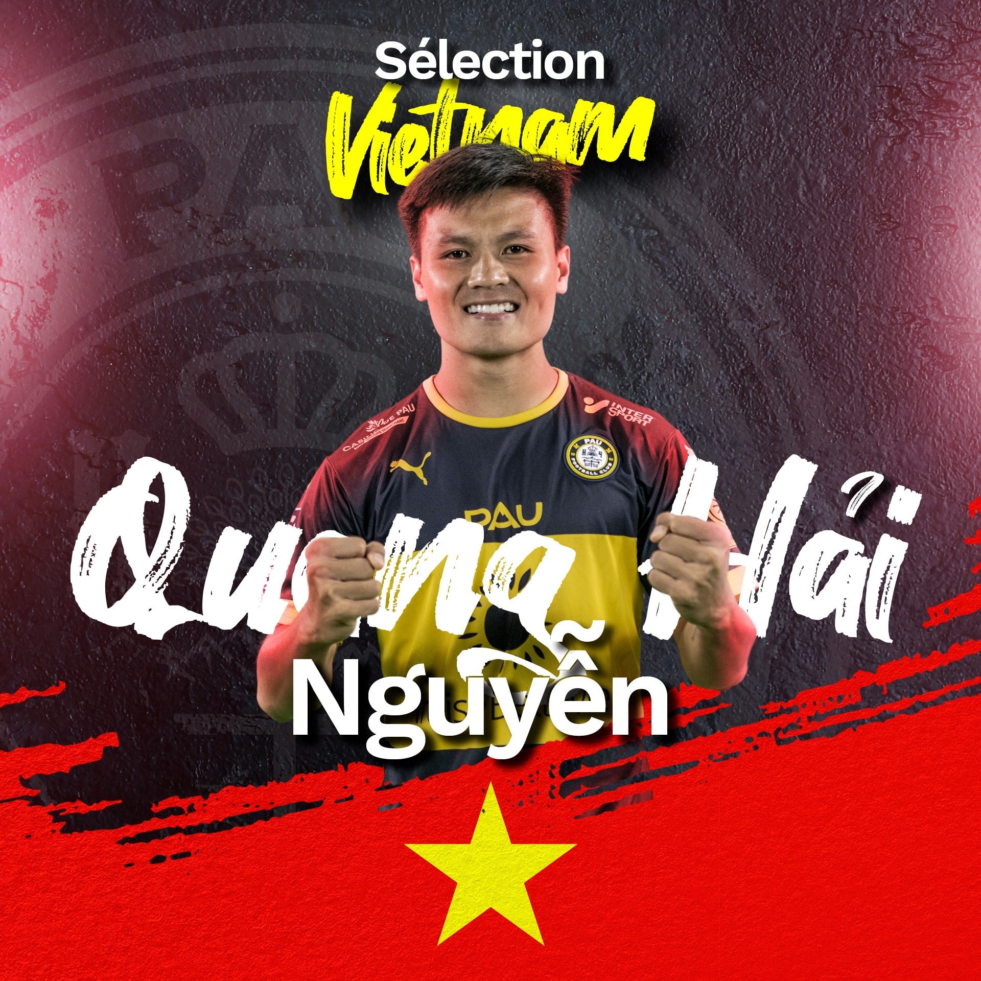 Pau FC đăng hình Quang Hải sau khi anh được triệu tập trở lại tuyển Việt Nam. Ảnh: paufc