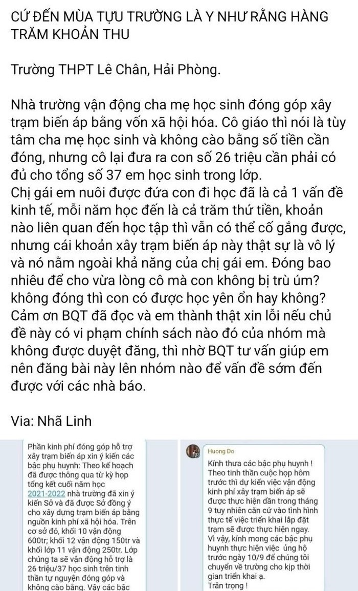 Thông tin trên mạng xã hội về đóng góp xây trạm biến áp gây nhiều ý kiến trái chiều.