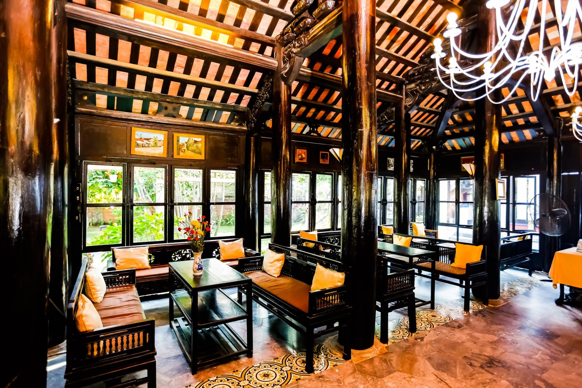 Không gian nhà hàng tại resort Ảnh: le belhamy resort & spa