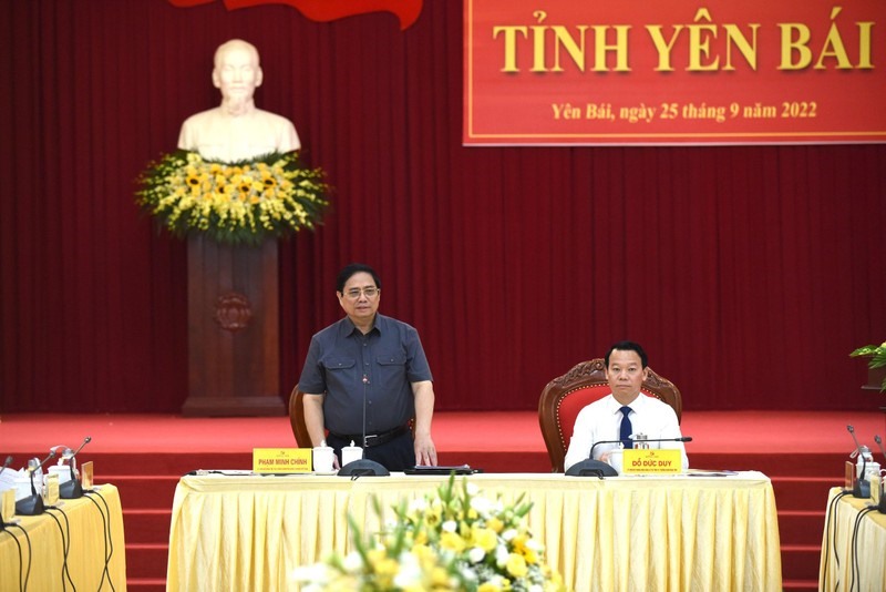 Thủ tướng Chính phủ làm việc với Ban Chấp hành Đảng bộ tỉnh Yên Bái.