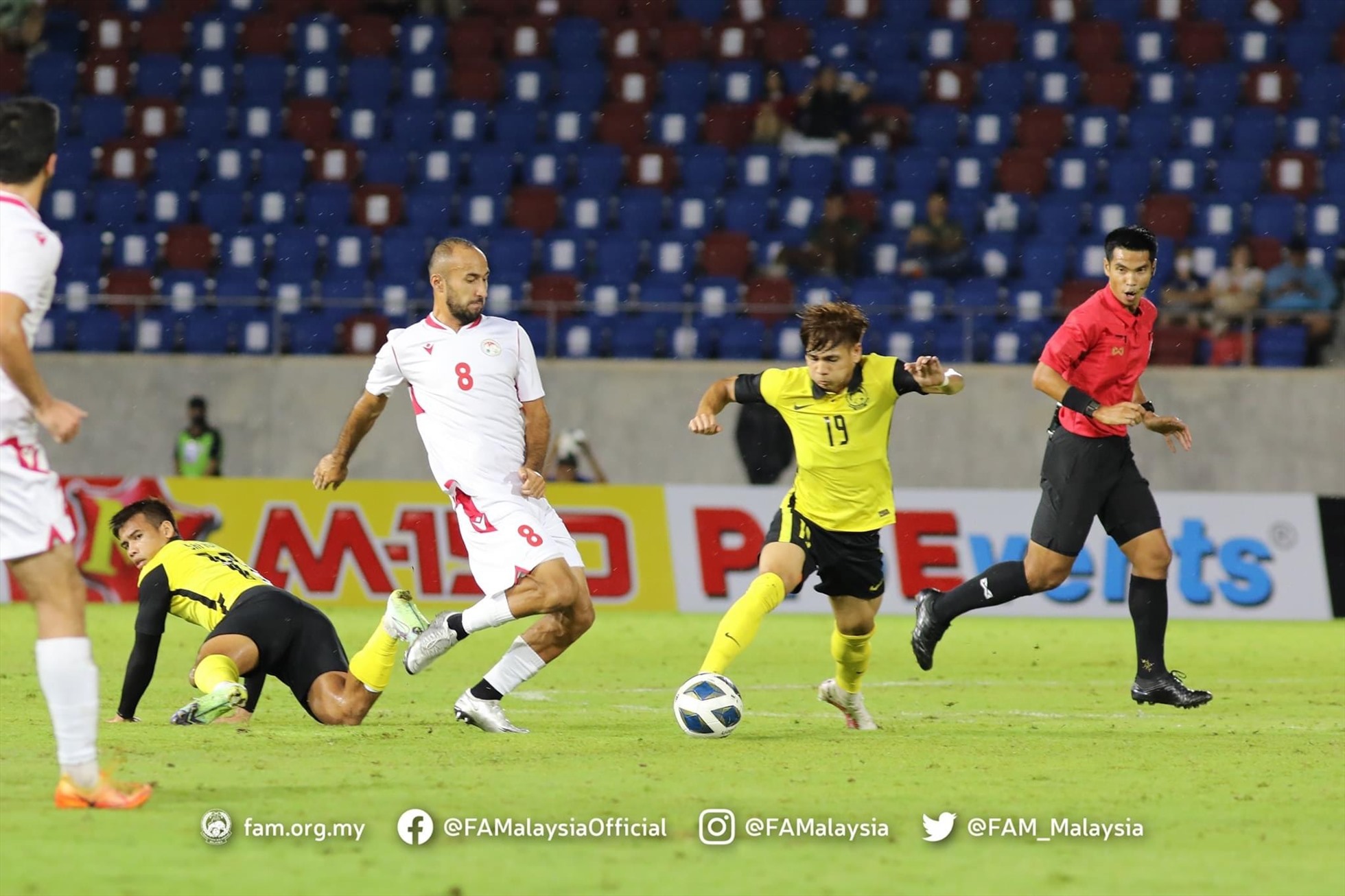 Malaysia và Tajikistan hoà nhau 0-0 trong thời gian thi đấu chính thức. Ảnh: FAM