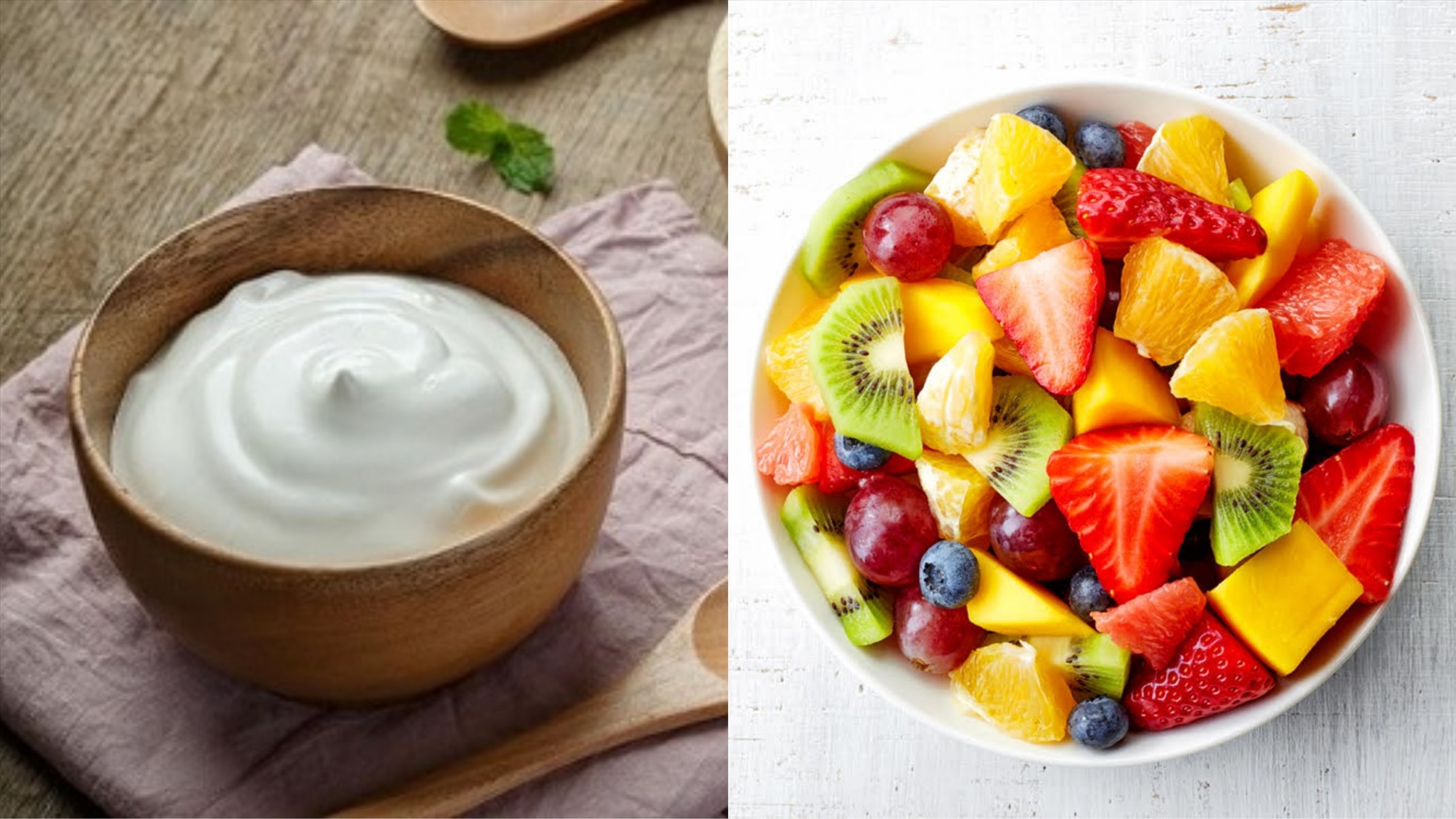 Chọn sữa chua ít béo hoặc không chất béo, ăn kèm cùng một ít trái cây sẽ giúp bạn kiểm soát cholesterol (Ảnh đồ họa: Hàn Lâm)