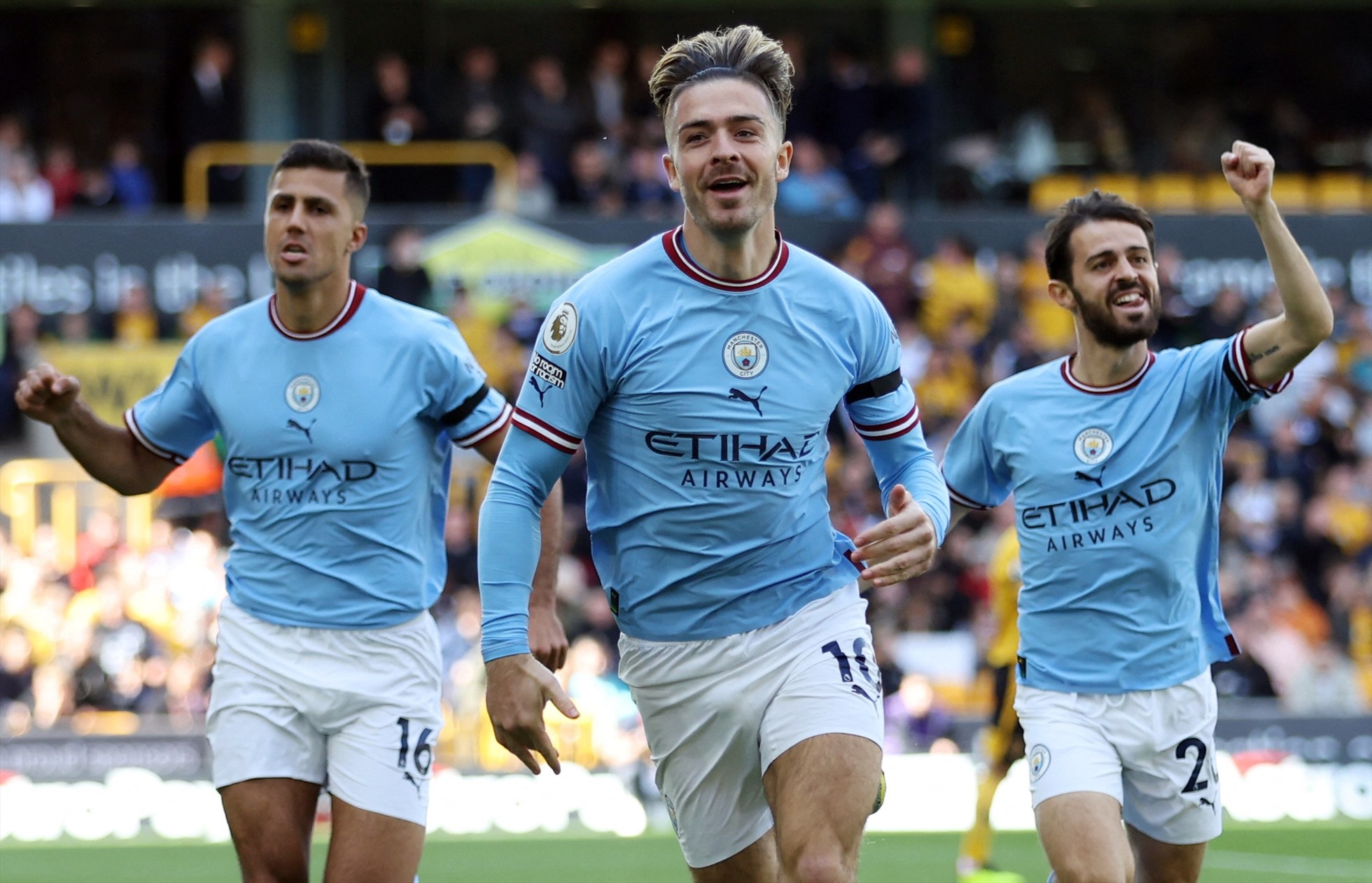 Grealish đã có bàn thắng đầu tiên trong mùa này. Ảnh: AFP