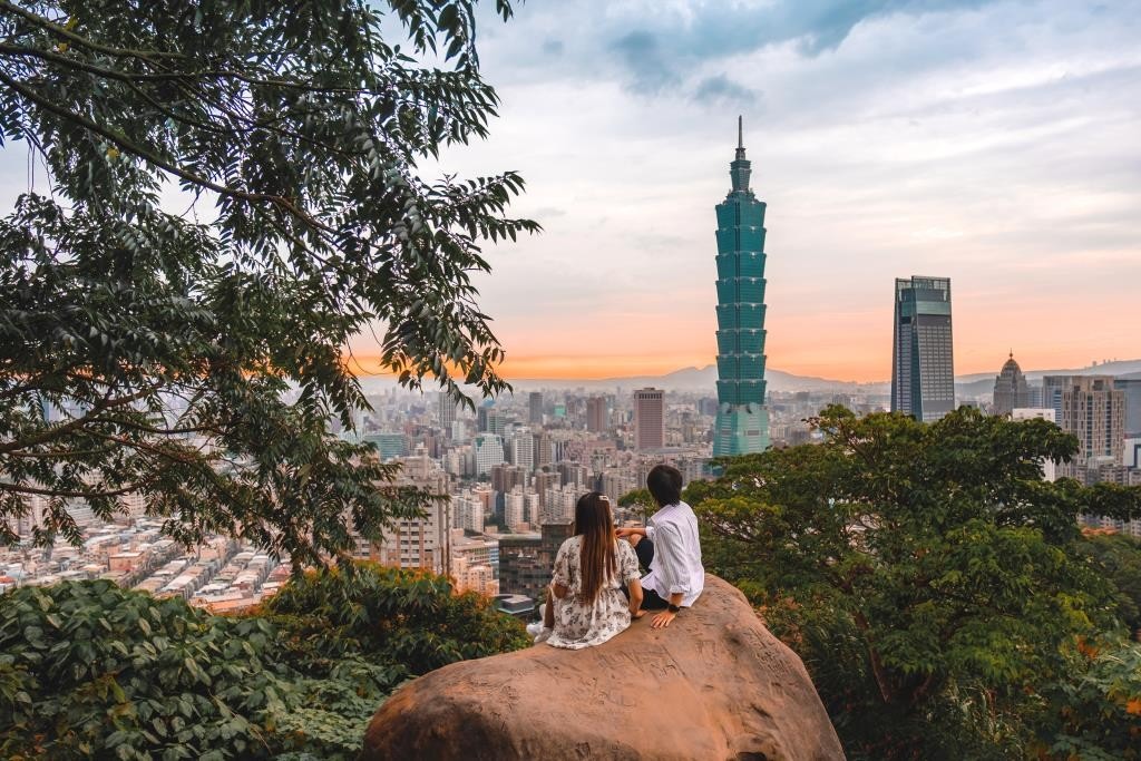 Thành phố Đài Bắc với tòa nhà Taipei 101 nổi bật trên đường chân trời. Ảnh: Cục Du lịch Đài Loan