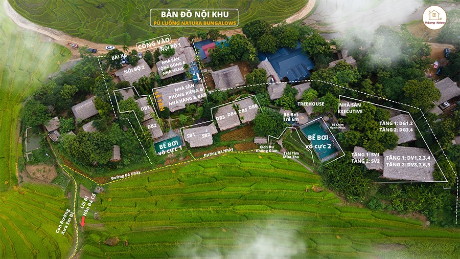 Toàn cảnh khu resort Ảnh: Pù Luông Natura Bungalow