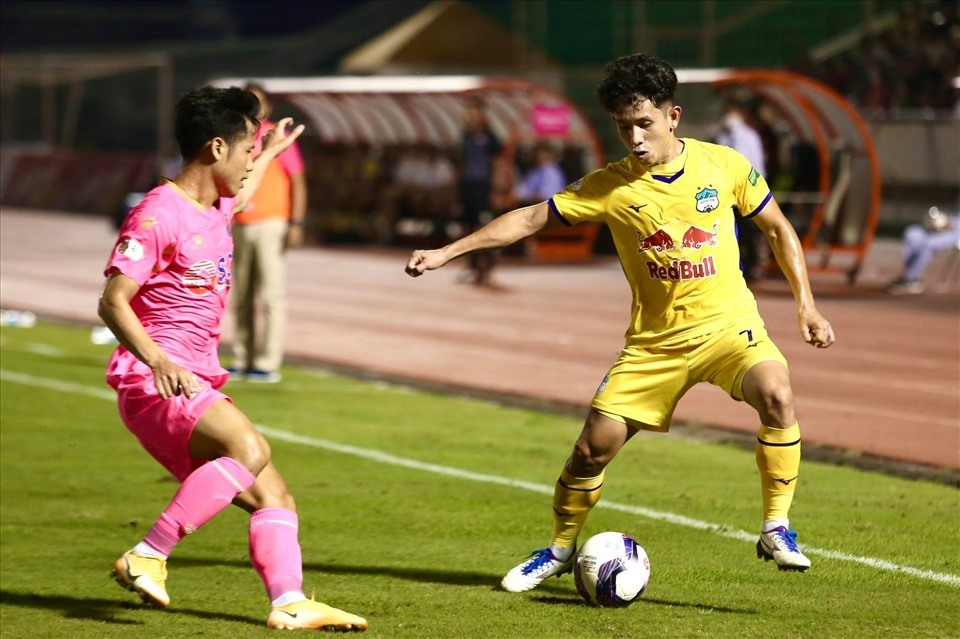 Hoàng Anh Gia Lai tái đấu Sài Gòn tại tứ kết Cúp Quốc gia 2022. Ảnh: Thanh Vũ