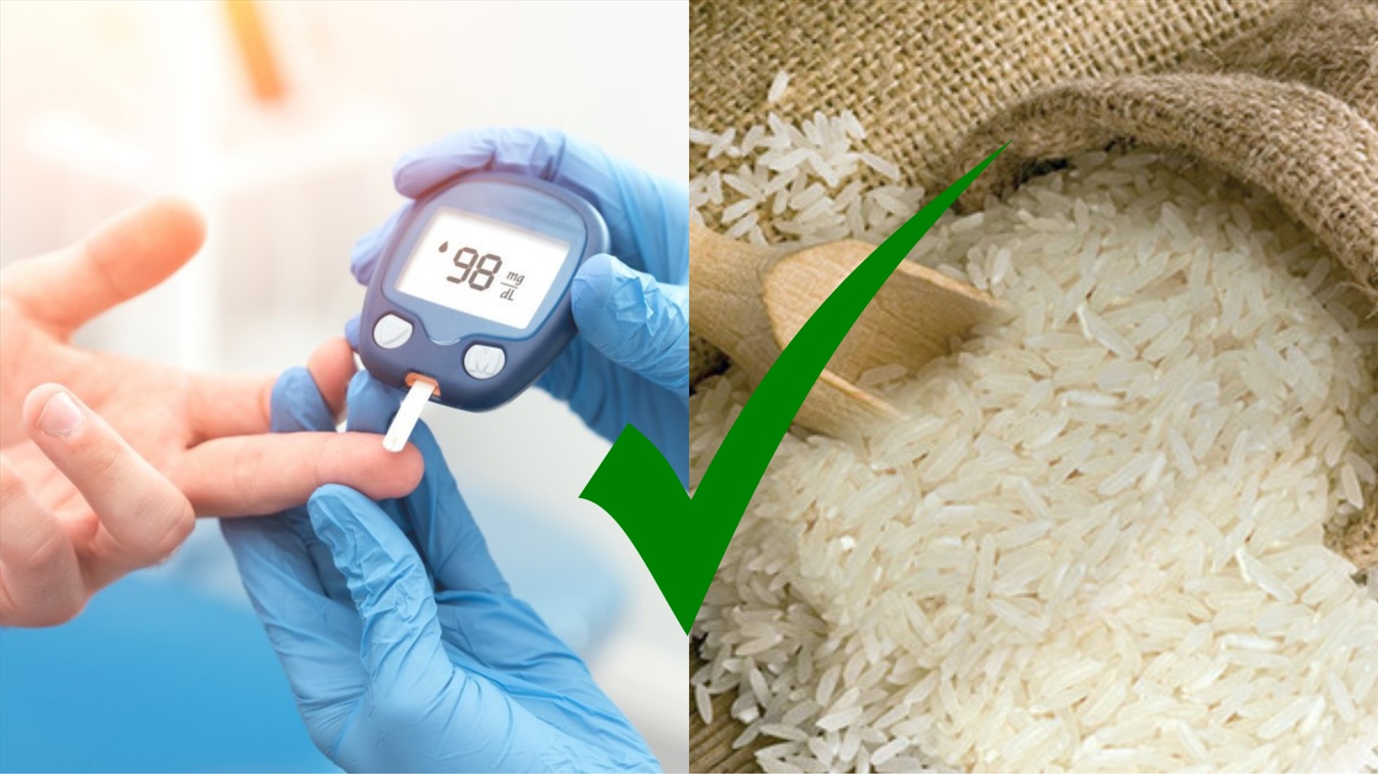 Người mắc bệnh tiểu đường có thể ăn gạo trắng nếu có chế độ ăn hợp lí (Ảnh đồ họa: Hàn Lâm)
