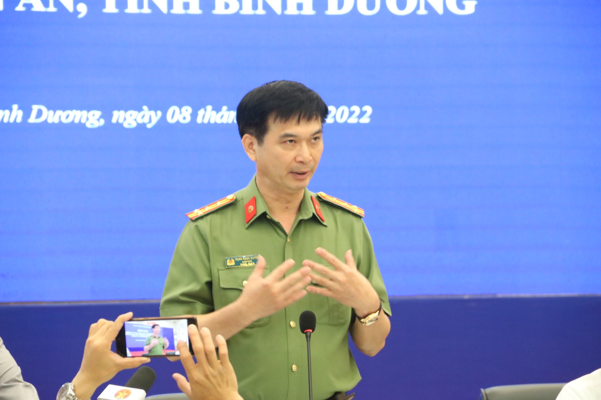 Đại tá Trịnh Ngọc Quyên - Giám đốc Công an tỉnh Bình Dương. Ảnh: Đình Trọng